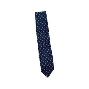 Ermenegildo Zegna Rhombus print navy silk tie
